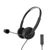 ENERGY SISTEM Office 2+ USB / 3,5mm naglavne črne žične slušalke