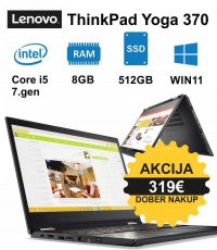 AKCIJA Lenovo ThinkPad Yoga 370, I5-7300U, 512 GB NVMe, 8 GB RAM, 13.3", WIN PRO, Rabljen